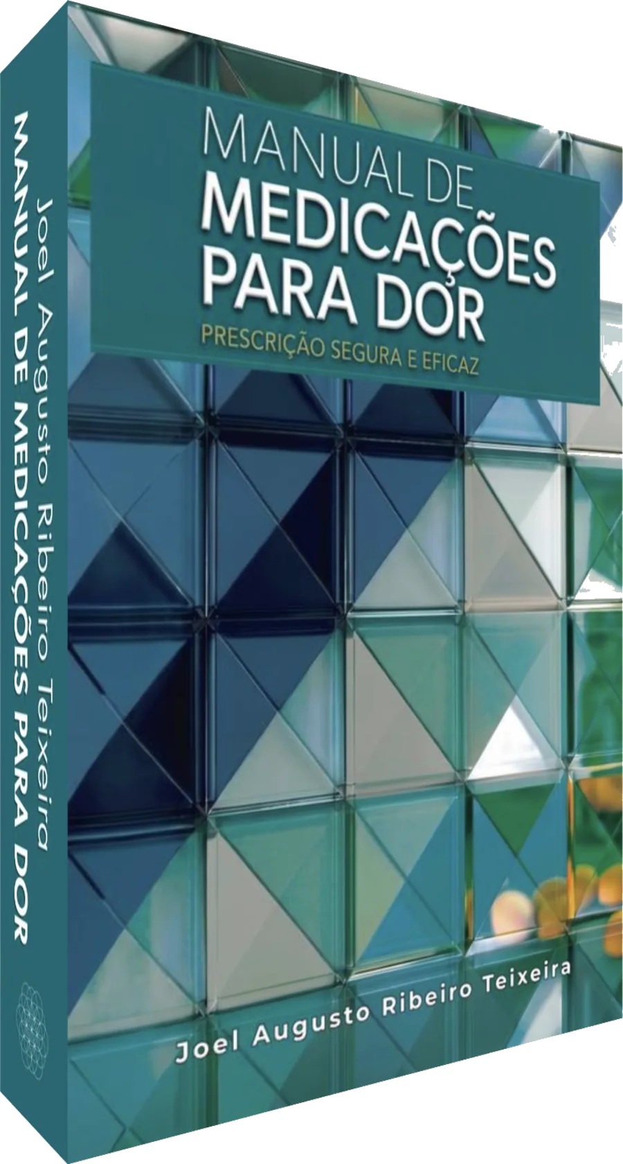 Exemplar impresso do Manual de Medicações para Dor, visto em perspectiva